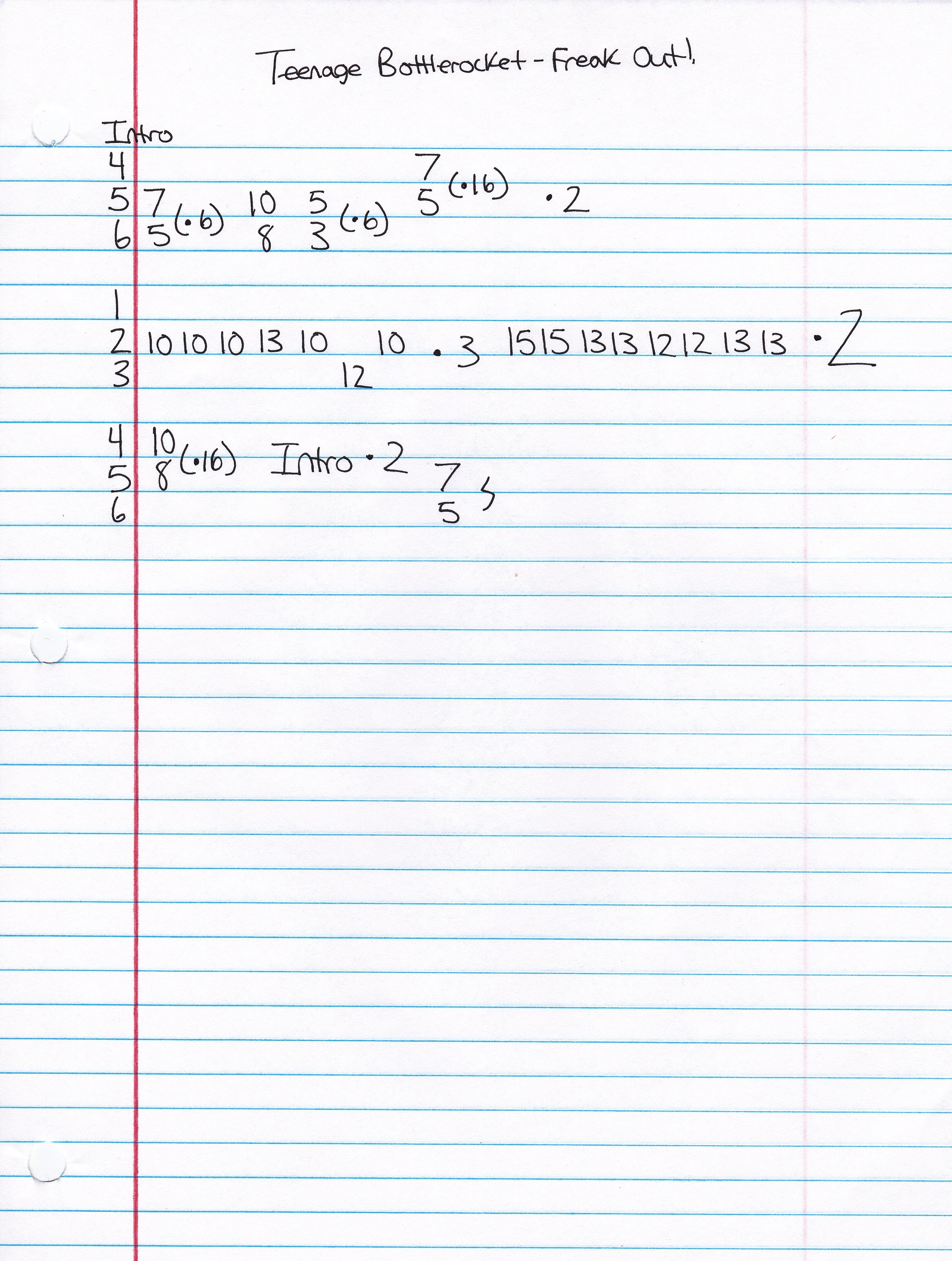 High quality guitar tab for Freak Out! by Teenage Bottlerocket off of the album Freak Out!. ***Complete and accurate guitar tab!***